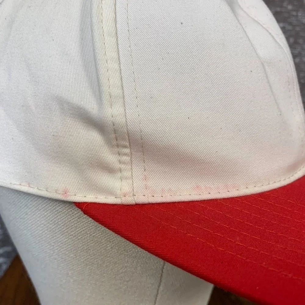 Vintage‎ Headmost Blank Red & White Snapback Cap Hat